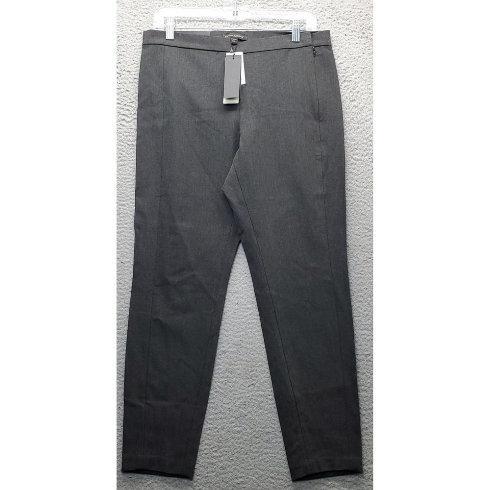 Banana Republic Devon Ankle Pants Womens 10S Gray Stretch Slimming Side‎ Zip